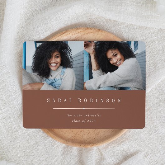 Faire-part Souligné | Simple Deux Diplôme Photo