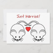 Faire-part Souris de mariage blanc (Devant)