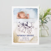 Faire-part Sous la mer - Aquarelles nautiques Naissance de bé (Debout devant)