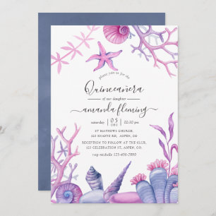 Faire-part Sous la mer Quinceañera