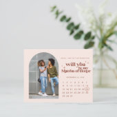 Faire-part Soyez mon maître d'honneur | Photo et calendrier (Debout devant)