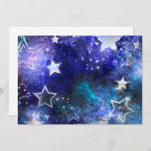 Faire-part Space Background with Stars (Devant / Derrière)