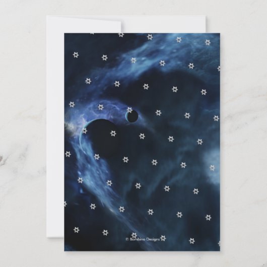 Faire-part Space Galaxy Stars Bar Mitzvah (Dos)