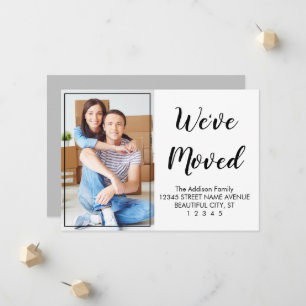 Faire-part Spécial Moderne Cute noir Script photo Moving