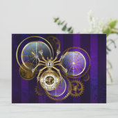 Faire-part Spider Steampunk sur Arrière - plan pourpre (Debout devant)