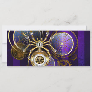 Faire-part Spider Steampunk sur Arrière - plan pourpre