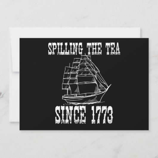 Faire-part Spilling The Tea Depuis 1773 Juillet Enseignant D' (Devant)