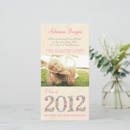 Faire-part Spring Blossoms de la classe de 2012 Graduation Ph (Debout devant)