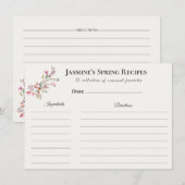 Faire-part Spring Recipe Card Floral Seasonal Kitchen (Devant / Derrière)