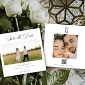 Faire-part Square Elegant Script Monogram Save the Date Photo