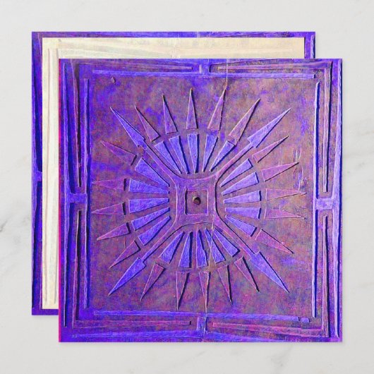 Faire-part STAR DU MATIN, bleu vif, blanc (Devant / Derrière)