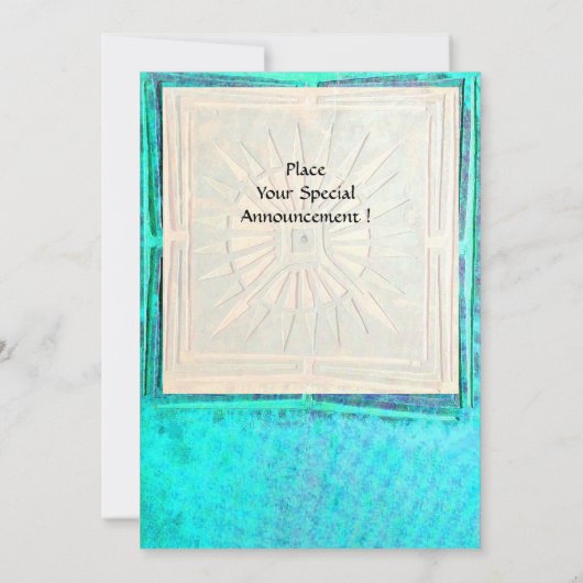 Faire-part STAR DU MATIN, bleu vif turquoise, blanc (Dos)