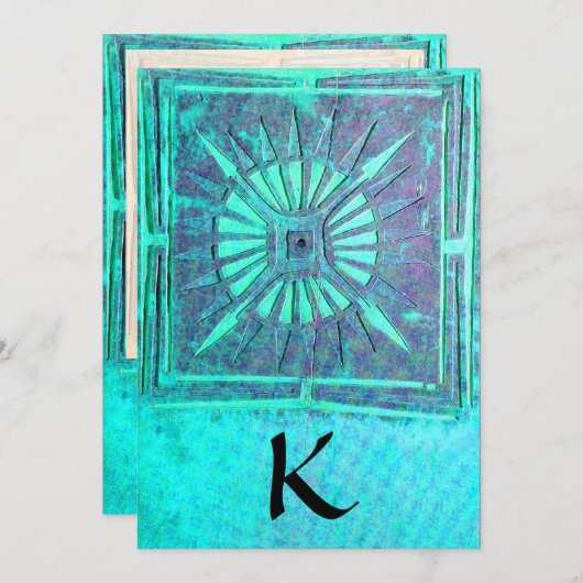 Faire-part STAR DU MATIN, bleu vif turquoise, blanc (Devant / Derrière)