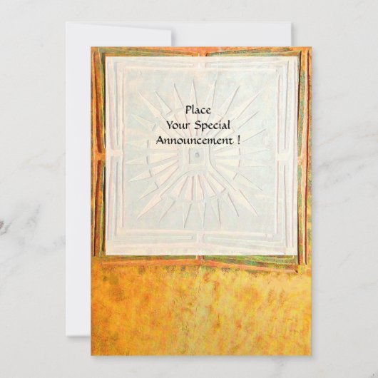 Faire-part STAR DU MATIN, jaune antique, vert, blanc (Dos)