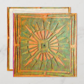 Faire-part STAR DU MATIN, jaune antique, vert, blanc (Devant / Derrière)