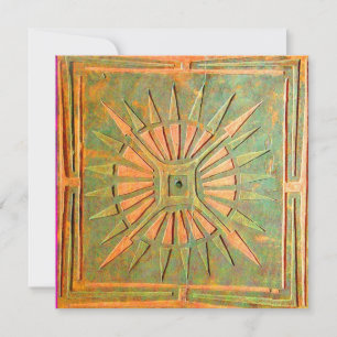 Faire-part STAR DU MATIN, jaune antique, vert, blanc