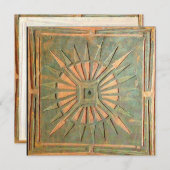 Faire-part STAR DU MATIN, jaune antique, vert, blanc (Devant / Derrière)