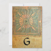 Faire-part STAR DU MATIN, jaune antique, vert, blanc (Devant)