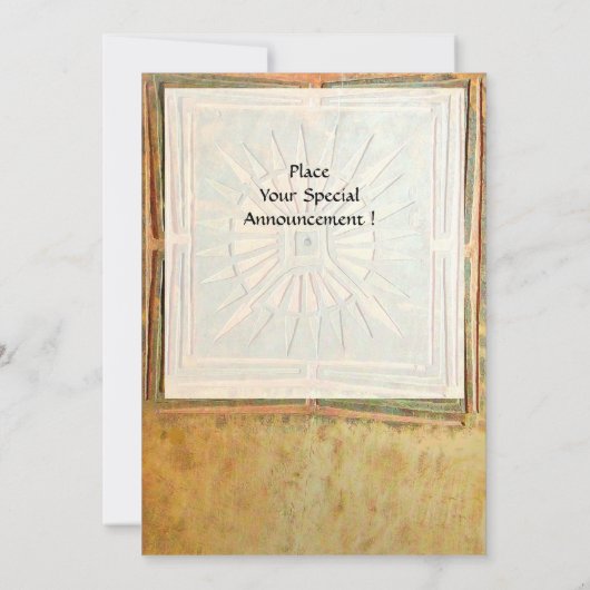 Faire-part STAR DU MATIN, jaune antique, vert, blanc (Dos)