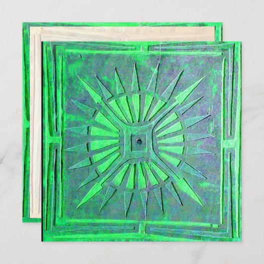 Faire-part STAR DU MATIN, vert clair blanc (Devant / Derrière)