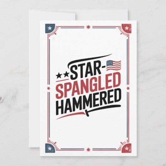 Faire-part Star Spangled Hammered | Drôle 4 juillet Tee (Devant)