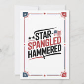 Faire-part Star Spangled Hammered | Drôle 4 juillet Tee (Dos)