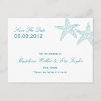 Starfish Enregistrer La Date Carte Postale - Turqu