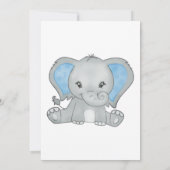 Faire-part Statistiques de naissance Bébé Garçon Éléphant Ble (Dos)