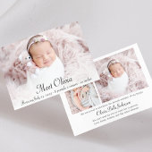 Faire-part Statistiques de naissance de bébé fille Collage de