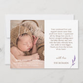 Faire-part Statistiques de naissance simples Photo Fleurs sau (Devant)