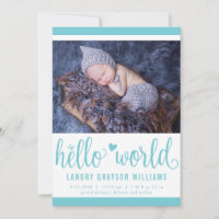 Statue de naissance moderne Hello World Aqua