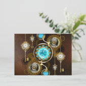 Faire-part Steampunk Rusty Background (Debout devant)