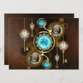 Faire-part Steampunk Rusty Background (Devant / Derrière)