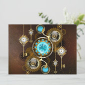 Faire-part Steampunk Rusty Background (Debout devant)