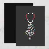 Faire-part Stethoscope Fournitures Médicales Lumières Arbre d (Devant / Derrière)