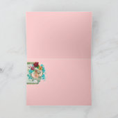 FAIRE-PART STORK BÉBÉ FILLE DOUCHE ROSE ROSE ROSE ROSE, FLEUR (Intérieur)