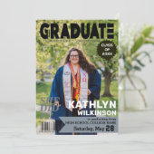 Faire-part Style de couverture de magazine moderne 5 photo (Debout devant)