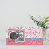 Faire-part Style de rebut de fleurs roses (Debout devant)