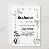 Faire-part Style Doodles Main Draduation Graduation (Devant)