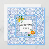 Faire-part style méditerranéen,citron,style amalfi, (Devant / Derrière)