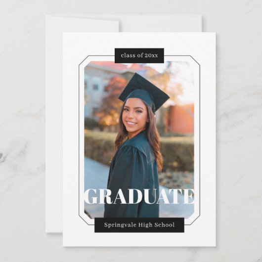 Faire-part Style Poster Minimaliste Moderne Graduation Photo  (Devant)