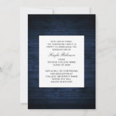 Faire-part Style rustique Pays Bleu Bois Photo Graduation (Dos)