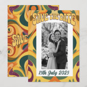 Faire-part style super rétro les années 70 seventies soixante (Devant / Derrière)