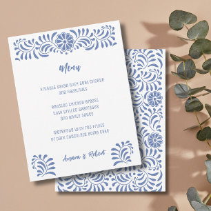 Faire-part Style talavera mexicaine bleu