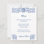 Faire-part Style talavera mexicaine bleu (Devant)