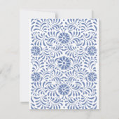 Faire-part Style talavera mexicaine bleu (Dos)