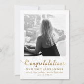 Faire-part Stylish Gold Typography Diplôme de photographie (Devant)