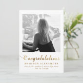 Faire-part Stylish Gold Typography Diplôme de photographie (Debout devant)