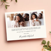 Faire-part Stylish Happy Ever Après Photo Cream Fiançailles