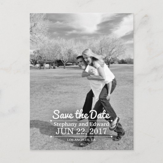 Faire-part Stylish Vertical Save the Date Photo Carte postale (Devant)